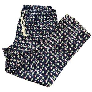Vineyard Vines Pajama Pants L Navy Christmas Whale Tree Cotton Lounge